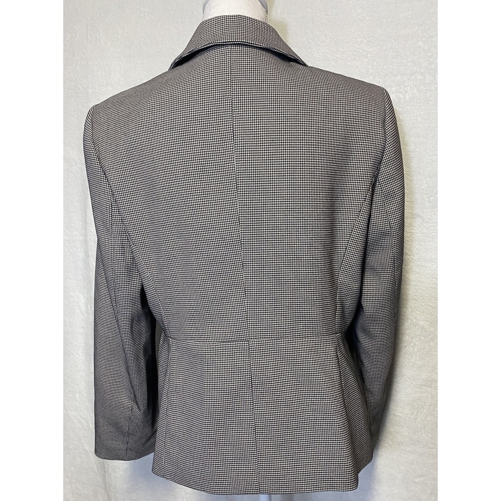 Kasper Black White Houndstooth 2 Button Career Work Casual Blazer Jacket Size 10 - Picture 3 of 5